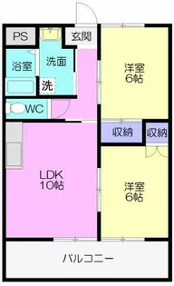 ウィズステージラーク岩広【201号室】の間取り