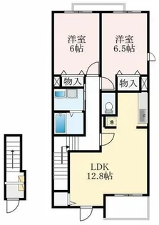 大阪府堺市南区宮山台3丁【アパート】の間取り