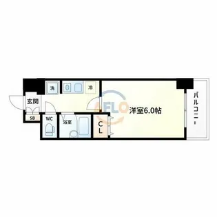 エスリード深江橋【9階】の間取り