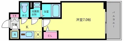 エスリード大阪城南グランデュクス【7階】の間取り