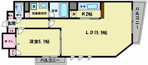 セレッソコート上本町EAST【801号室】の間取り