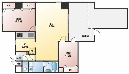 Creer RiviereⅢ【1階】の間取り