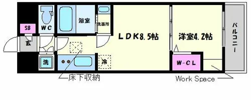 アーバネックス新町【11階】の間取り