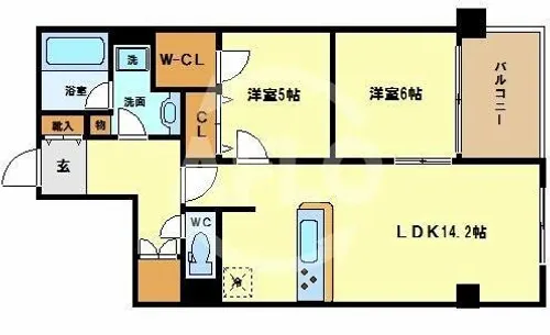 グレンパーク梅田北【4階】の間取り