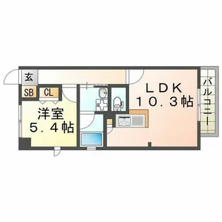 ピネータテラス武庫之荘【205号室】の間取り