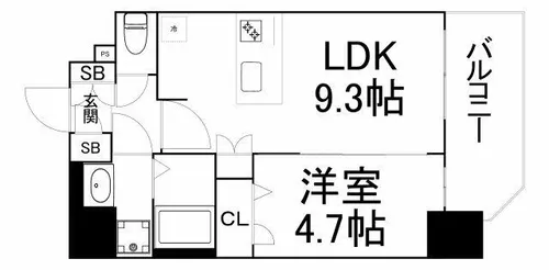大阪府大阪市福島区海老江5丁目【マンション】の間取り