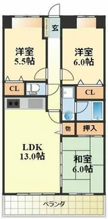 アドミラブール長岡京【305号室】の間取り