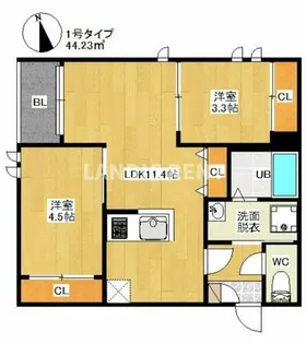 REGALEST FAM千早【1階】の間取り