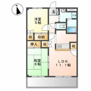 フォンテーヌ白山【2階】の間取り
