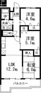 コンフォート末広【1階】の間取り