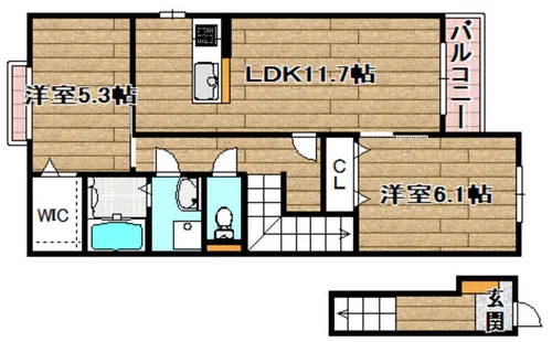 ノースヒルズ高槻【2階】の間取り