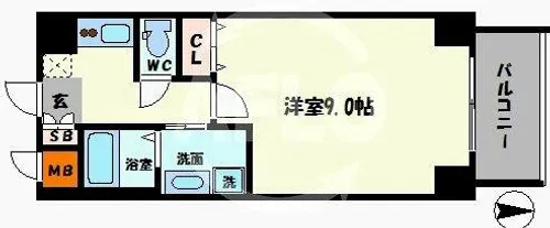 セオリー難波南【10階】の間取り