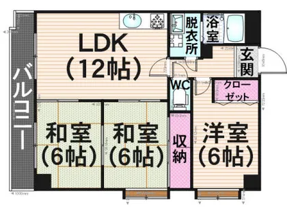 グランシャリオ南大橋【3階】の間取り
