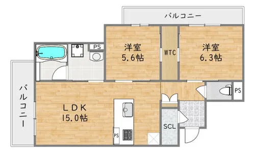 Gran Ryu 野間大池公園【3階】の間取り