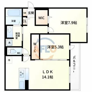 スペチアーレ巽中 C棟【1階】の間取り