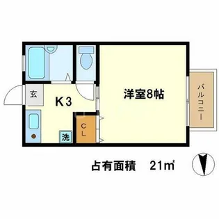 キャロット北白川I【2階】の間取り