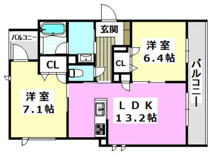 ラヴィソン南茨木【201号室】の間取り