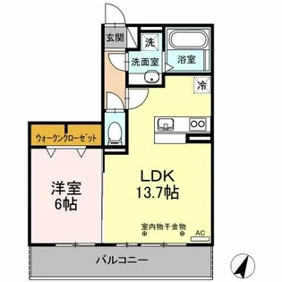 グリーン リーフⅡ【202号室】の間取り