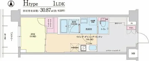 1LDKの間取り画像