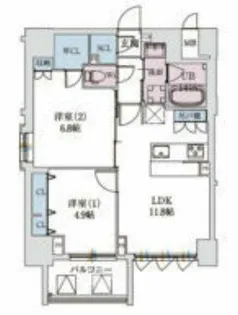 スプランディッド上本町WEST【13階】の間取り