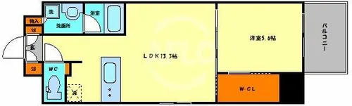 Dimus北浜【11階】の間取り