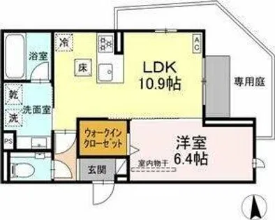 セレスティア南荒子【1階】の間取り