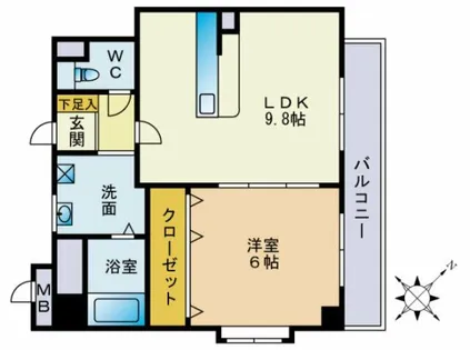 ウィンディア室見Ⅵ【203号室】の間取り