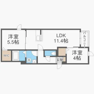 カルムヒルズ高宮【303号室】の間取り
