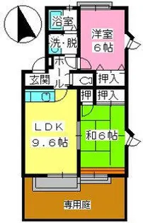 ティアラ新飼【102号室】の間取り
