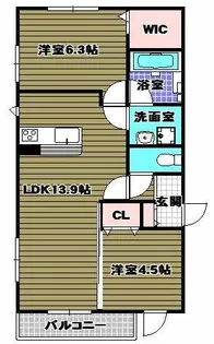 エーデル自由丘Ⅱ【1階】の間取り