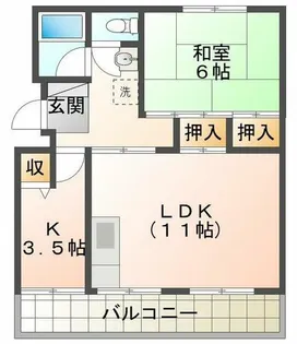 新多聞第2住宅116号棟【4階】の間取り