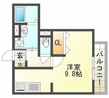 エスペランサ西新町【1階】の間取り