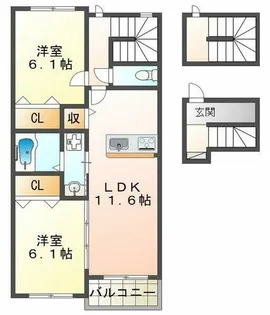 シャルムジュエル【3階】の間取り