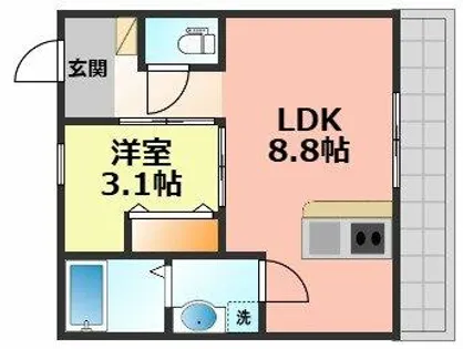 ティンガーラ須ヶ口 EAST【1階】の間取り