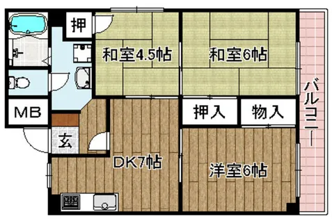 エルベコート高槻【4階】の間取り