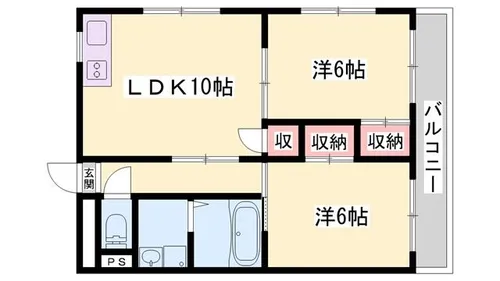 ピュア東姫路【203号室】の間取り