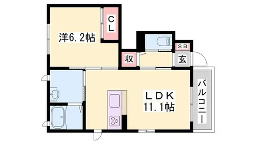 ベルクール加東A棟【1階】の間取り