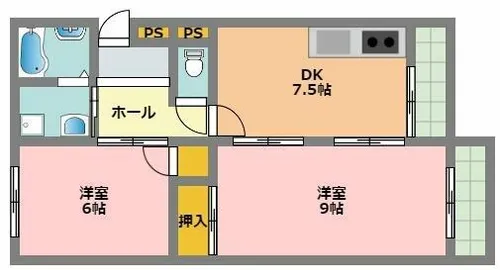 霞ヶ丘レジデンス【2階】の間取り