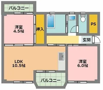 福田ハイツ【3階】の間取り