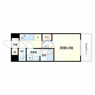 エスリードレジデンス ザ・グラン新大阪フラッツ【5階】の間取り