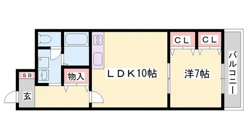 上野マンション【3-D号室】の間取り