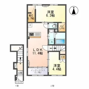 ブルーシャトー【2階】の間取り
