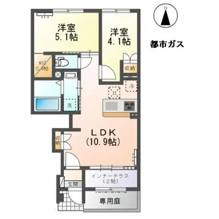 ブルーシャトー【1階】の間取り