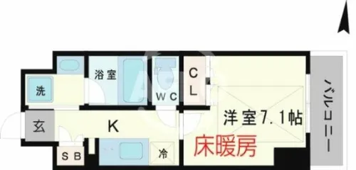 アーバネックス四ツ橋【5階】の間取り