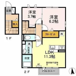 ハイモール Ⅲ棟【2階】の間取り