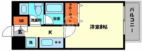 ディオレクレスト東心斎橋【10階】の間取り