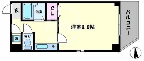 クラビス上町台【6階】の間取り