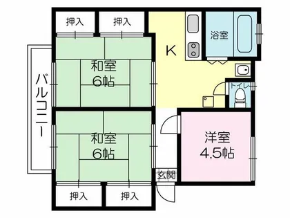 ハイム亀山【A101号室】の間取り