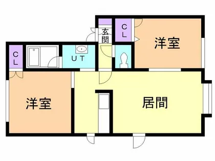 ベルシーヌ祝津【102号室】の間取り