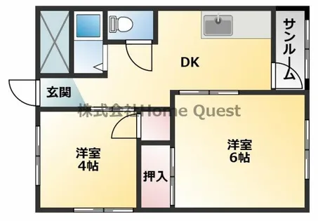 HY宝持マンション【2階】の間取り